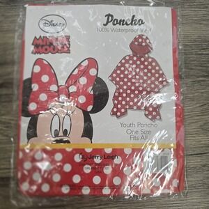 Disney Minnie Mouse‎ Poncho 100% Waterproof Vinyl Youth Poncho One Size Fits All